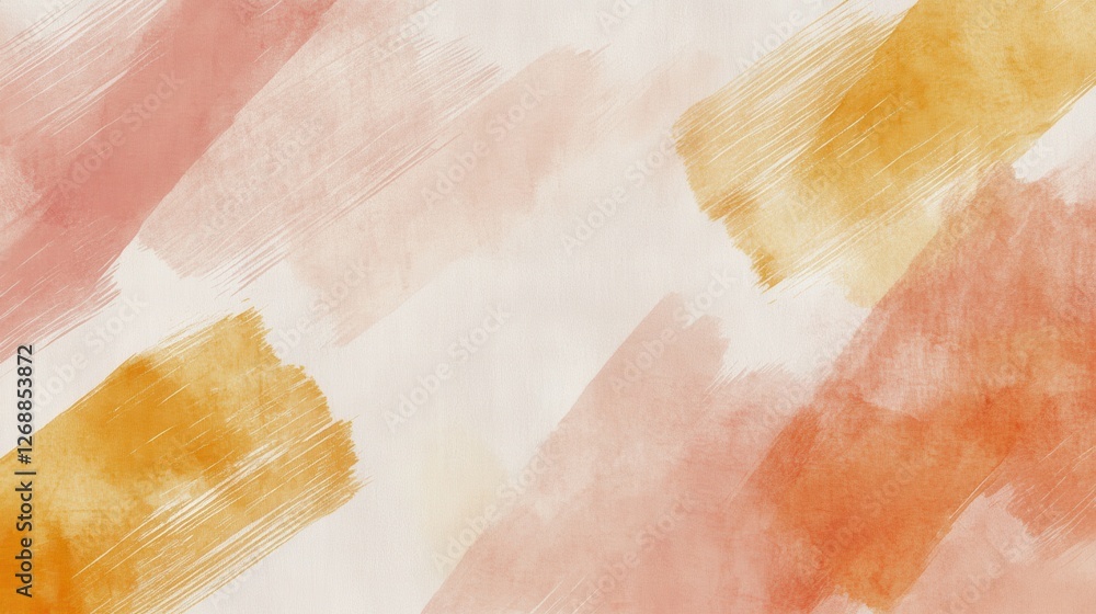 Poster muted pencil strokes create a soft, abstract pattern blending warm hues of peach, yellow, and cream 