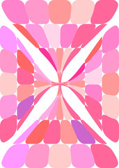 The background image is in pink tones, using shapes to arrange. Composition with gradation used for graphics
