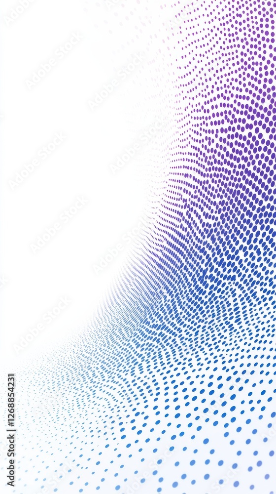 Poster Pastel lilac fading into powder blue creating a smooth gradient backdrop with dotted patterns