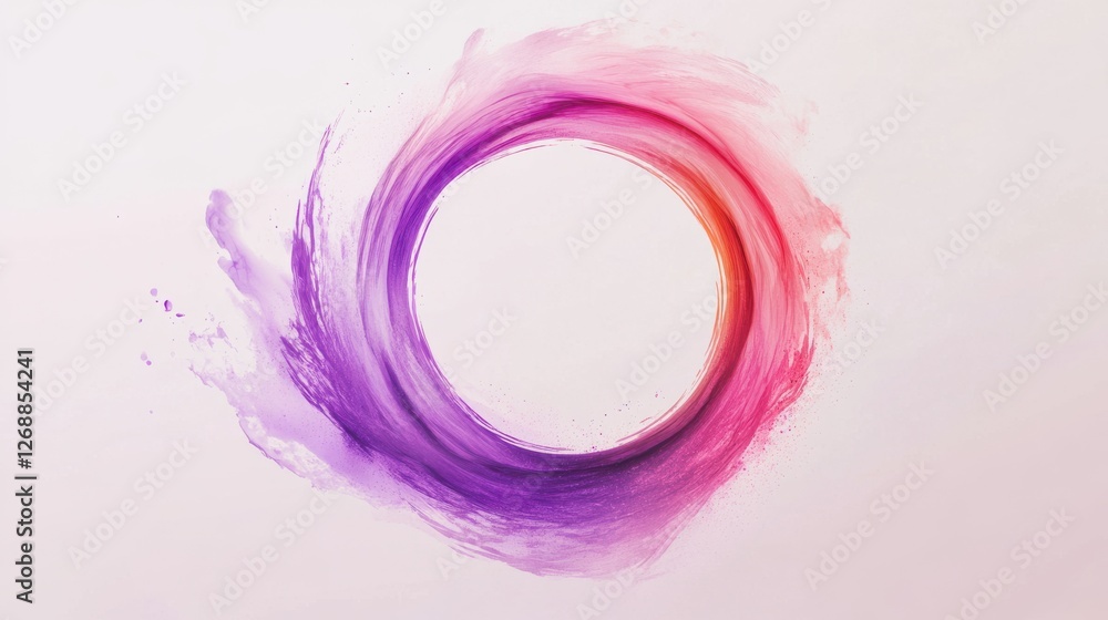 Poster Gradient swirl of pastel lavender and pink hues creates a serene and calming circular pattern on a soft backdrop