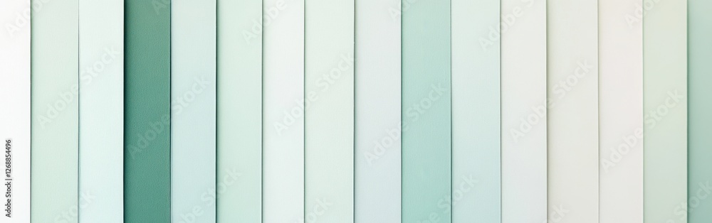 Poster Monochromatic gradient displaying soft pastel mint hues in a calming, vertical stripe arrangement on a smooth surface