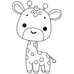 Animal giraffe coloring line
