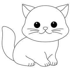 Animal cat coloring line