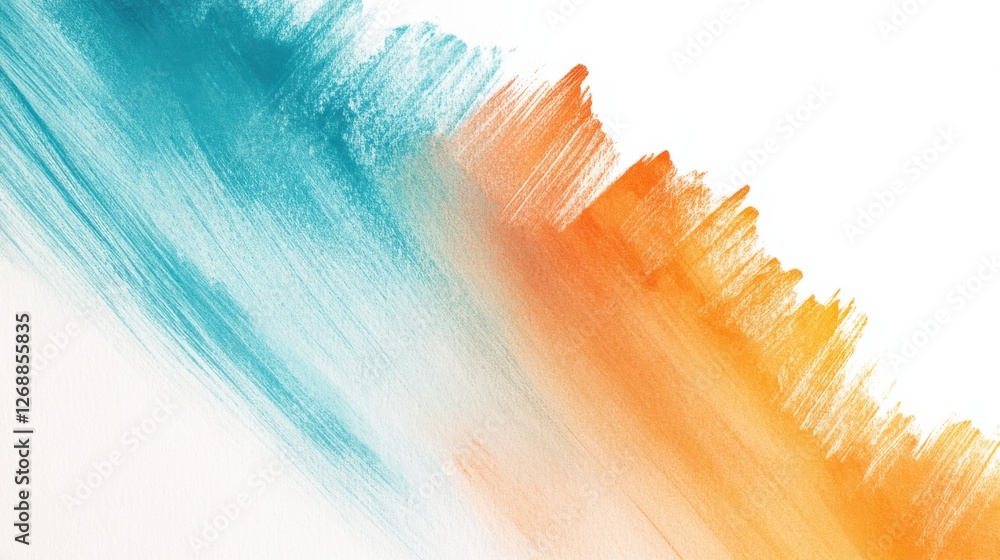 Poster elegant gradient blending of soft pencil strokes in blue and orange tones on a white background crea