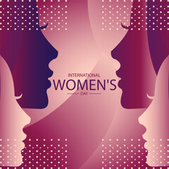 International Women's Day Celebration with Floral and Feminine Silhouette Design