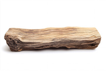 rustic weathered wooden plank isolated on white background  for nature theme design element