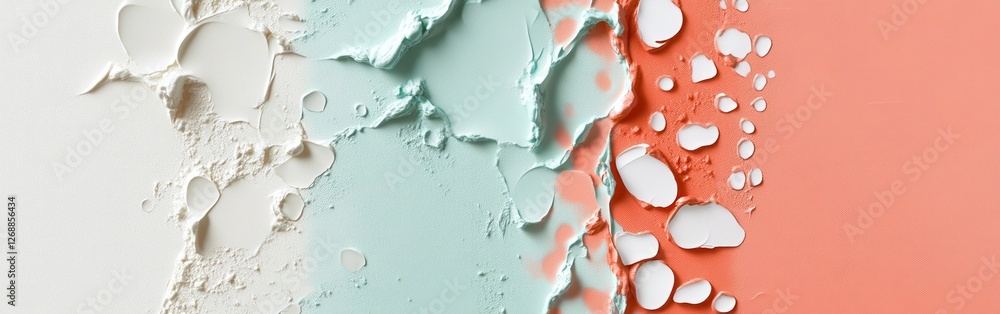 Poster elegant coral to mint transitions create a soothing palette in an artistic display of texture and co