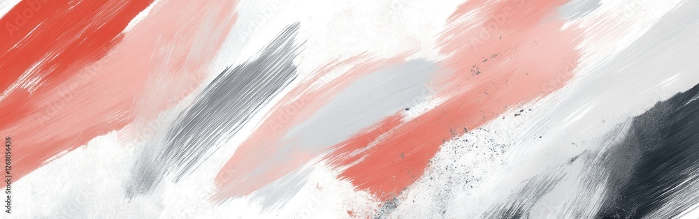 Aufkleber elegant chaotic strokes blend coral and gray with a soft white backdrop, creating a dynamic abstract