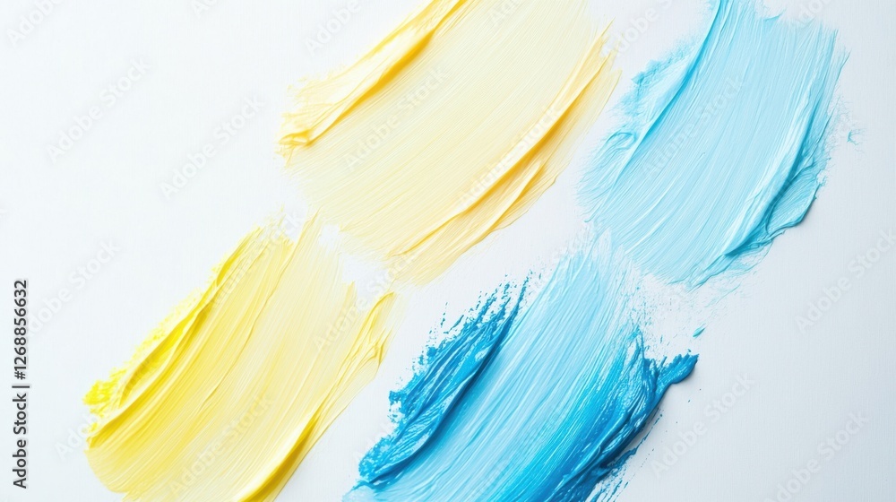 Aufkleber Colorful strokes of soft pencil on a clean white surface create a subtle artistic effect that captivates the viewer's imagination and creativity