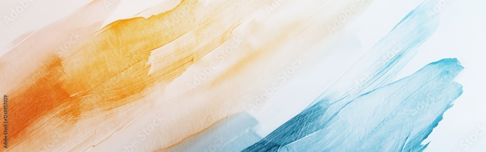 Poster abstract pencil strokes create a dynamic composition of muted ochre and soft blue hues in modern art