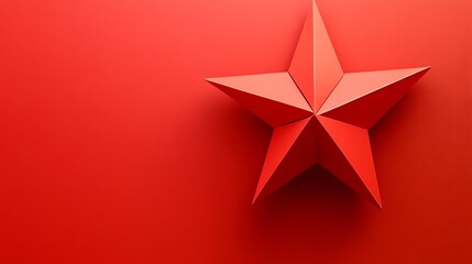 Red Star Against Red Background Simple Design