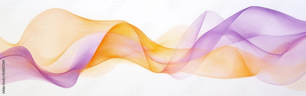 Poster abstract pencil strokes create fluid movements in vibrant colors and soft lines