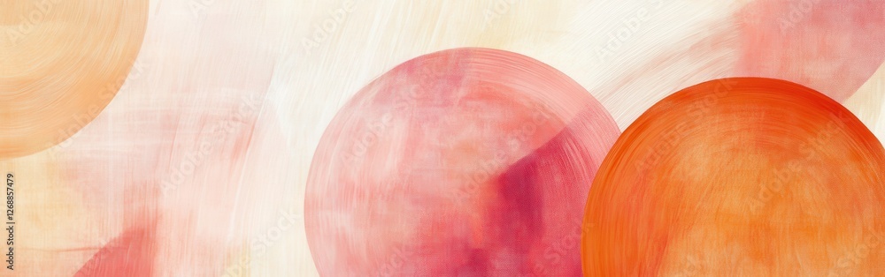 Poster Abstract composition of circular pencil strokes showcasing warm tones and dynamic textures in a harmonious blend