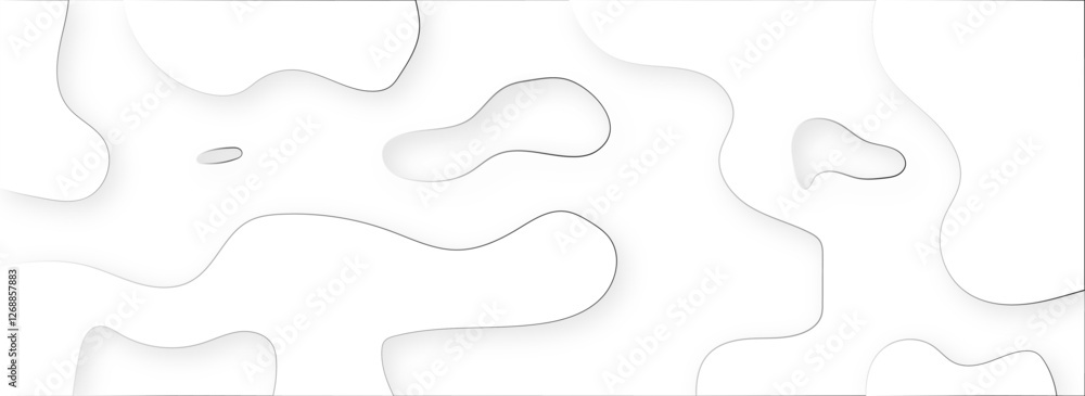 Poster abstract white background with random geometric shape and golden stroke