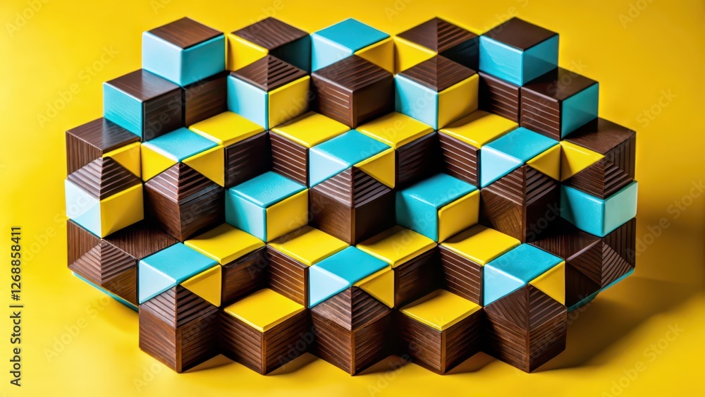 Poster abstract geometric pattern with cubes
