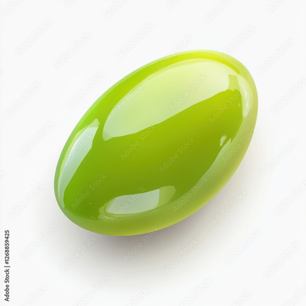 Aufkleber fresh green grape shining under soft light, displaying smooth texture and vibrant color suitable for