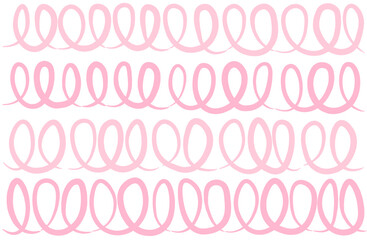 手描きのくるくる背景-ピンク