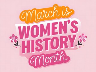 Vibrant graphic for March is Women's History Month.