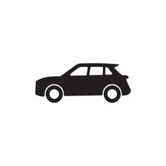black silhouettes Car icon design isolated on white background. car left view design