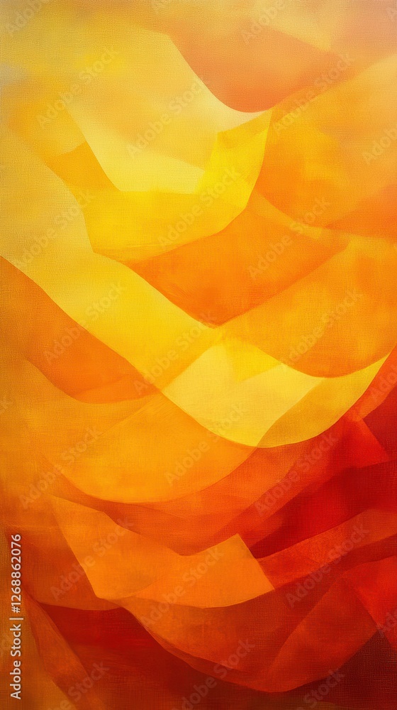Poster warm gradient of orange and golden yellow with fluid, wavy patterns creating a sense of movement and