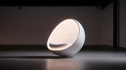 Minimalist Levitating Meditation Pod - Organic Cocoon-Shaped Sanctuary for Mindfulness and Relaxation