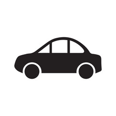 black silhouettes Car icon design isolated on white background. car left view design