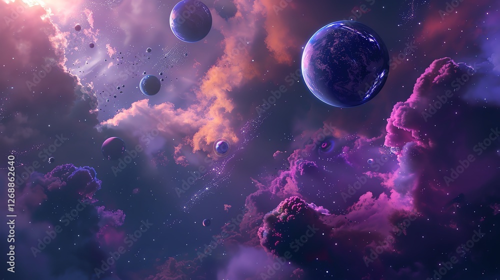 Aufkleber this is an image of a beautiful and colorful nebula in outer space.