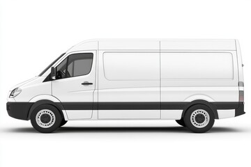 White delivery van, side view, studio, blank, transport (3)