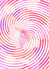 The background image is in pink tones, using shapes to arrange. Composition with gradation used for graphics