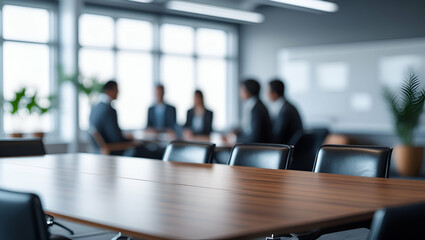 business people in a meeting, business people working together in office, blurred image of businessman addressing team blurred image