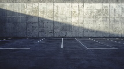 Empty parking lot wall. Urban, industrial background.