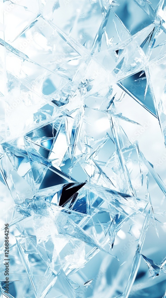 Poster cold icy grunge texture with shards forming a frosty background for winter themes and designs