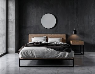 Industrial Interior Mockup, Modern Loft Style, Minimalist Urban Design, 3D Render