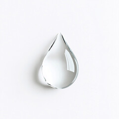 Fototapeta premium closeup of a single crystal water drop on a white background