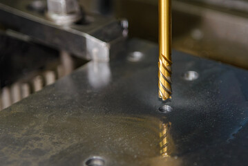 The hole finishing process on CNC milling machine with reamer tool tools.