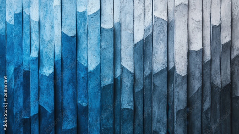 Poster minimalist pencil strokes create a soothing gradient of blue and grey tones on textured surface