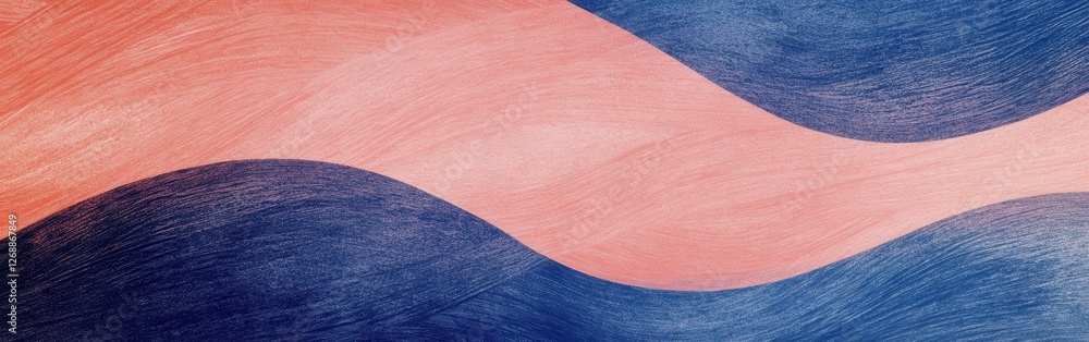 Aufkleber minimalist pencil strokes create a soothing background with flowing waves of soft pink and blue hues