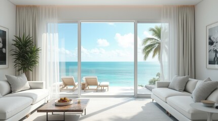 Bright and cozy modern hotel bedroom interior design with white walls