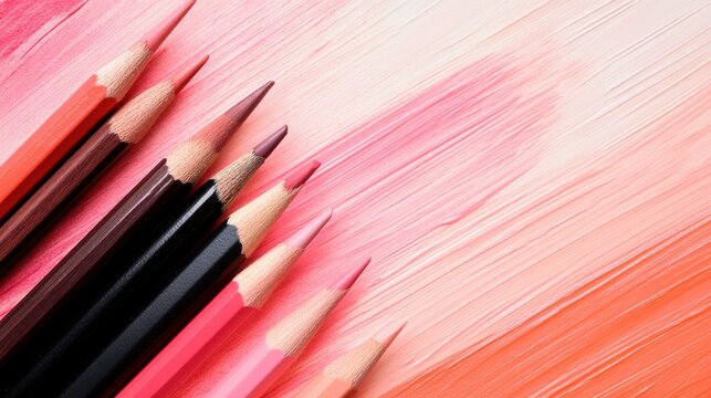 Elegant gradient created with pastel pencil strokes on a textured background showcasing creativity and artistic expression - Powered by Adobe