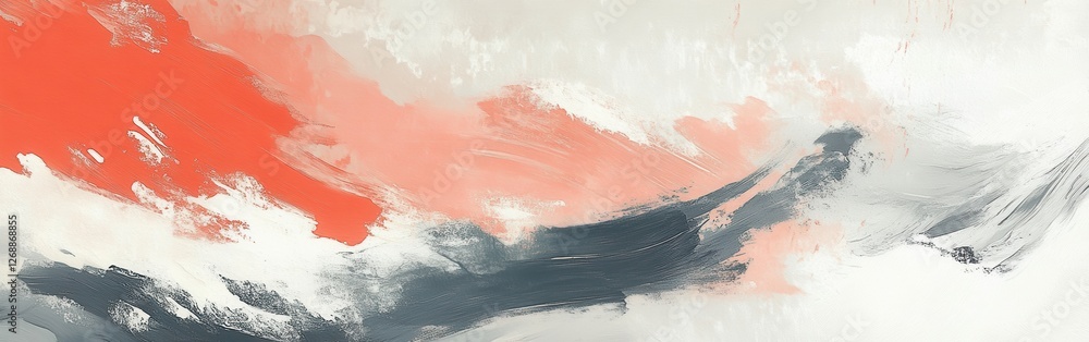 Aufkleber elegant strokes of coral and gray creating a soothing abstract artwork highlighting color contrast a
