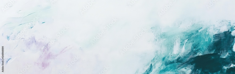 Aufkleber Canvas with soft pencil strokes showcasing a blend of cool tones on a clean white surface in a tranquil art studio setting