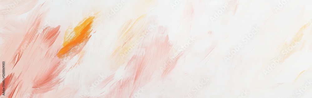 Poster abstract white composition with soft brush strokes highlighting subtle hues and textures in a serene