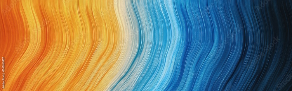 Leinwandbilder abstract gradient of orange and blue pencil strokes creating a dynamic visual experience in a contem