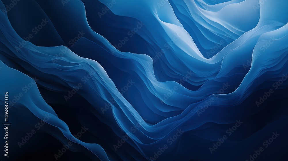 Fototapete Textured gradient background transitioning from deep blue to lighter shades creating a flowing visual effect