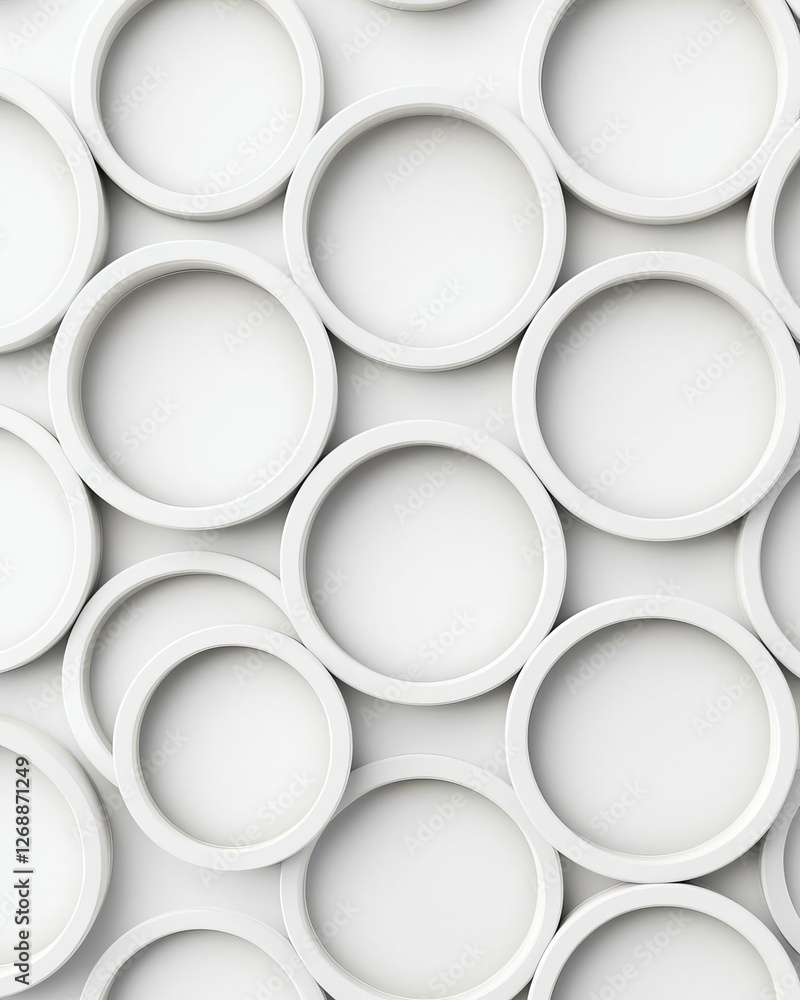 Poster a seamless pattern of white circular shapes arranged in a creative design.