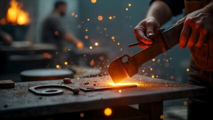 Naklejka premium Digital Blacksmithing Artistry in a Creative Realm