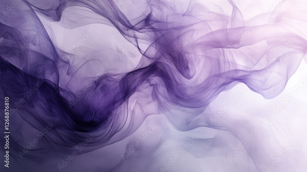 Aufkleber mystical abstract artwork featuring smoky grays and purples in ethereal fluid patterns