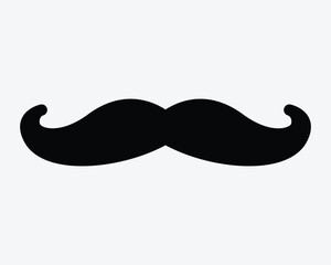 Moustache Mustache Facial Hair Shape Classic Men Man Italian Shape Outline Icon Black White Symbol Sign Graphic Illustration Vector