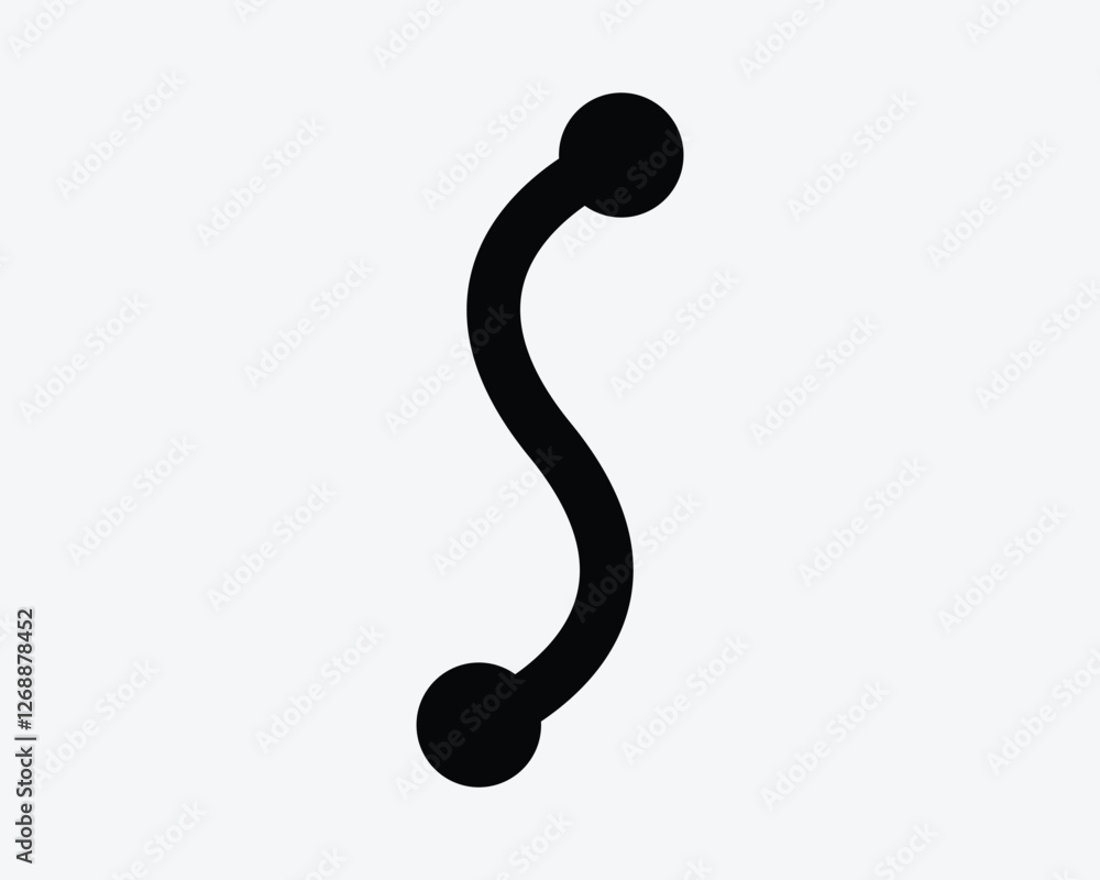 Poster point to point curved path two dots line destination curve winding road connection connect sign icon