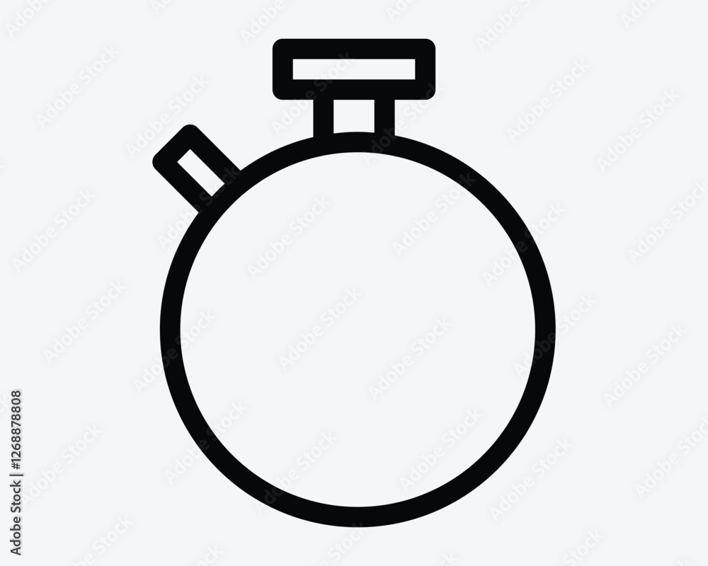 Poster stopwatch stop watch timer counter countdown time speed record outline line icon black white symbol 